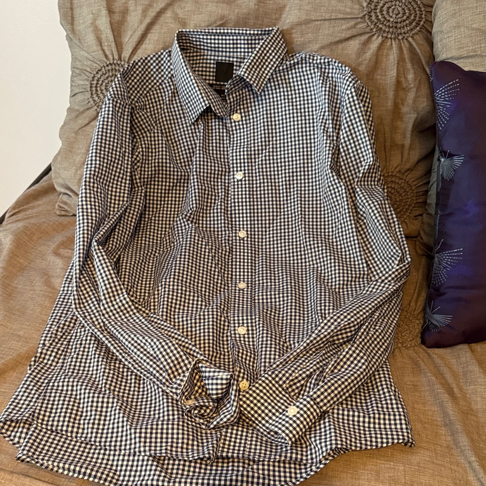 Classic Black and White Gingham Men's Shirt